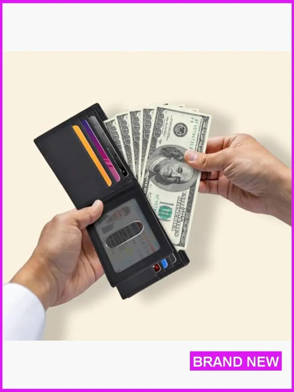 Slim Leather RFID Bifold Wallet Minimalist Front Pocket Classic Design